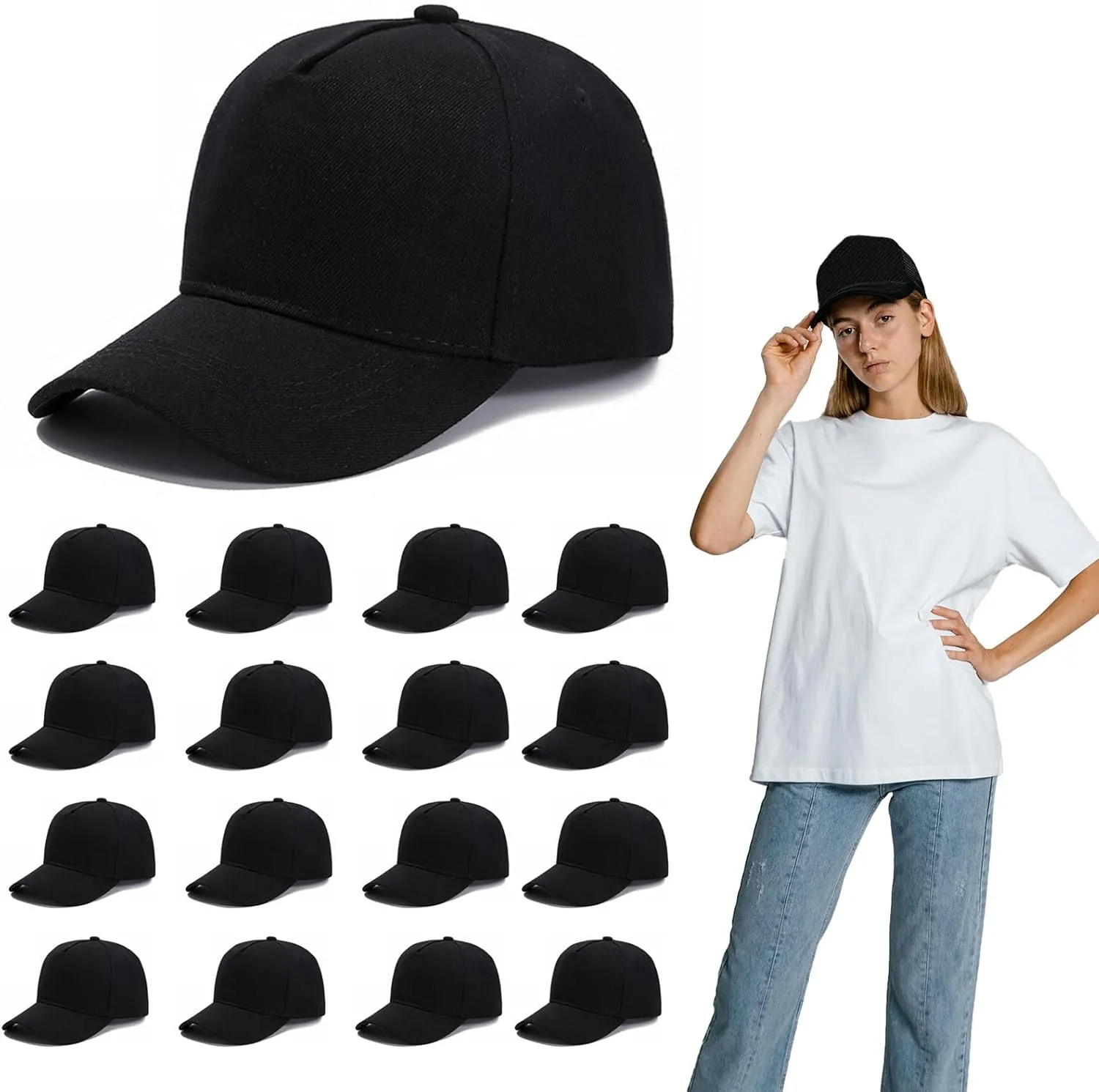 16 Pack Trucker Hat Adjustable GorrasBlank Baseball Cap for TruckerWholesale Unisex Ball Cap for Men & Women
