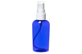 2 oz. Blue Plastic Oval Bottle with White Misting Sprayer