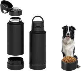 32 Oz, Portable Dog Water Bottle & Bowl-Stainless Steel, Detachable Storage, Leak Proof, Double Vacuum Insulation- Pets for Walking, Hiking, Travel, Puppy Essentials