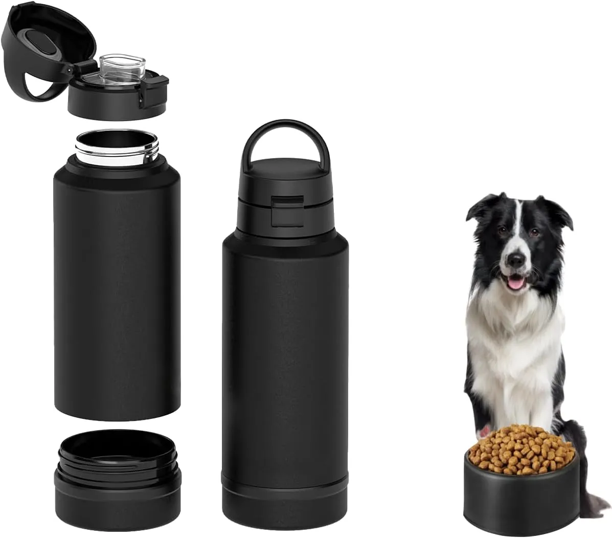32 Oz, Portable Dog Water Bottle & Bowl-Stainless Steel, Detachable Storage, Leak Proof, Double Vacuum Insulation- Pets for Walking, Hiking, Travel, Puppy Essentials