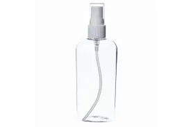 4 oz. Clear Plastic Oval Bottle with White Misting Sprayer