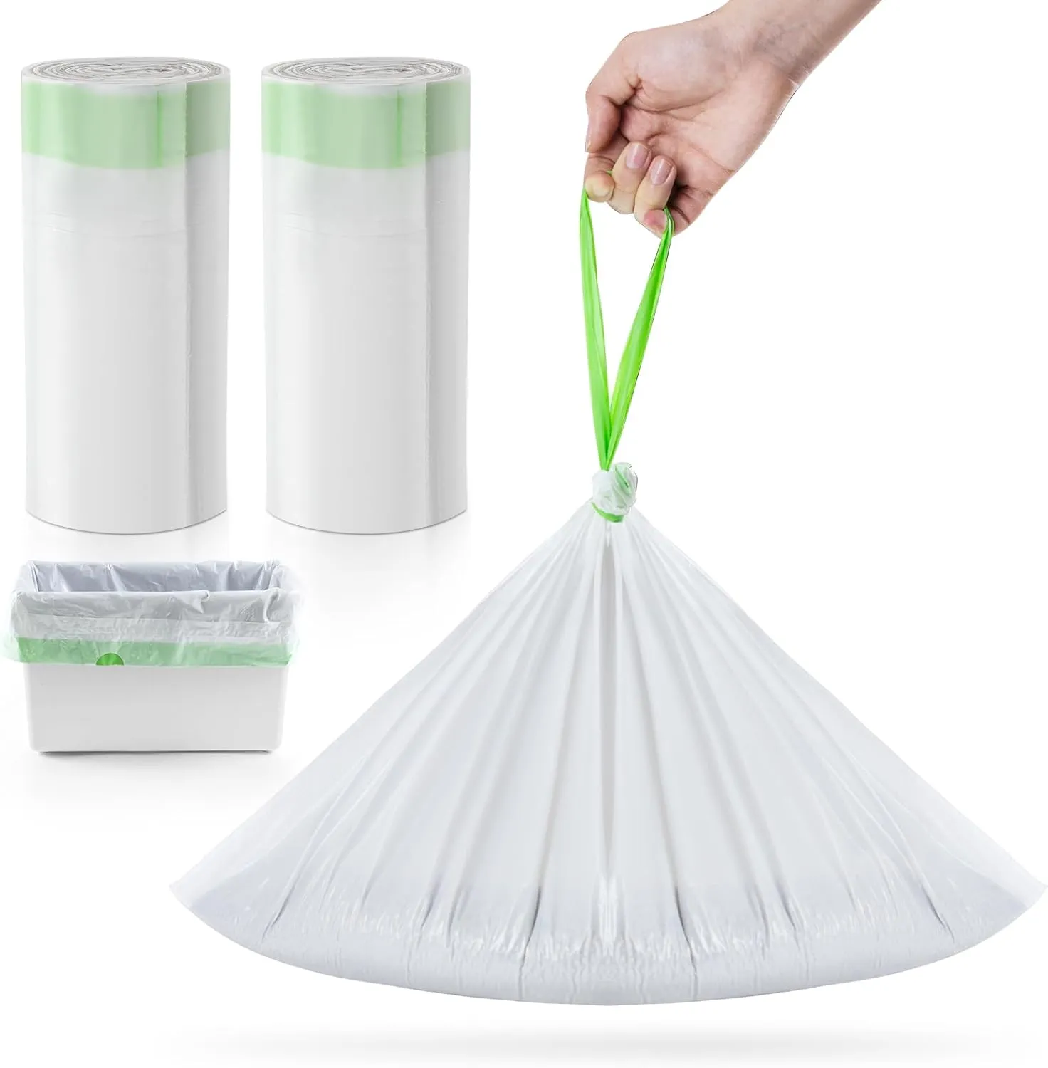 60 Pack Cat Litter Box Liners for Meo Want SC01, MW-SC02, MW-LR01, Extra Thick Heavy Duty Leak-proof Drawstring Disposable Smart Self-Cleaning Litter Box Robot Waste Drawer 18" x 13"