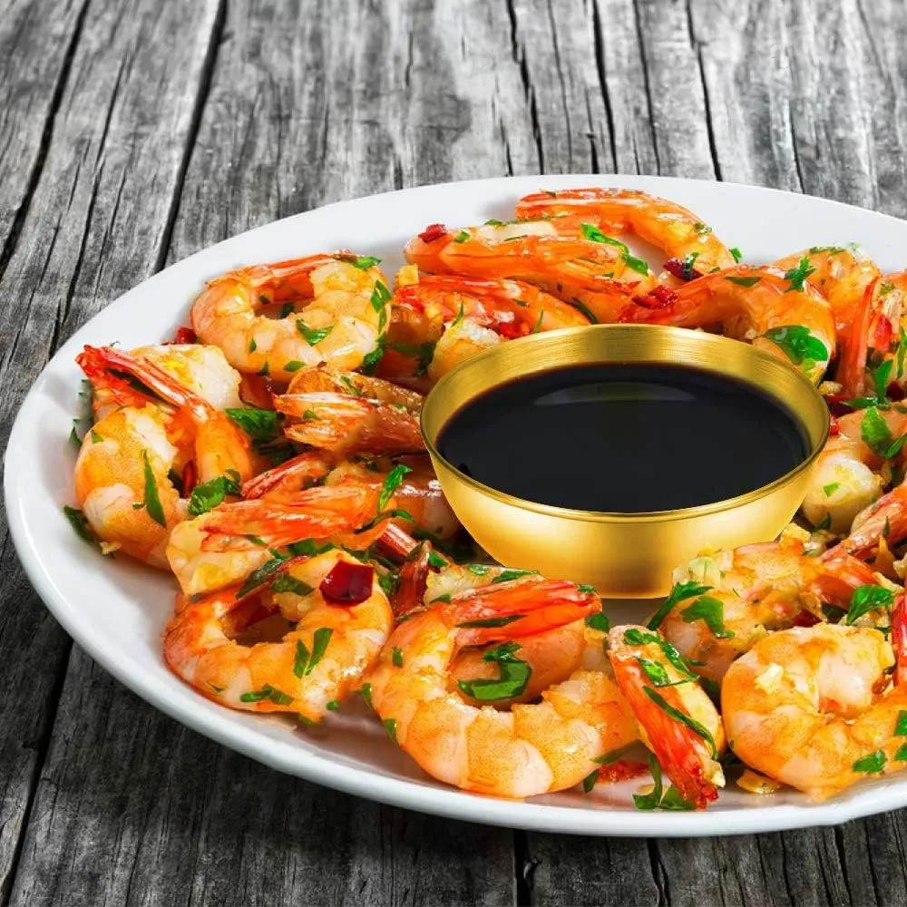 8 Pack 3.5inch Stainless Steel Sauce Dishes Mini Individual Saucers Bowl Round Seasoning Dishes Sushi Dipping Bowl Appetizer Plates, Golden