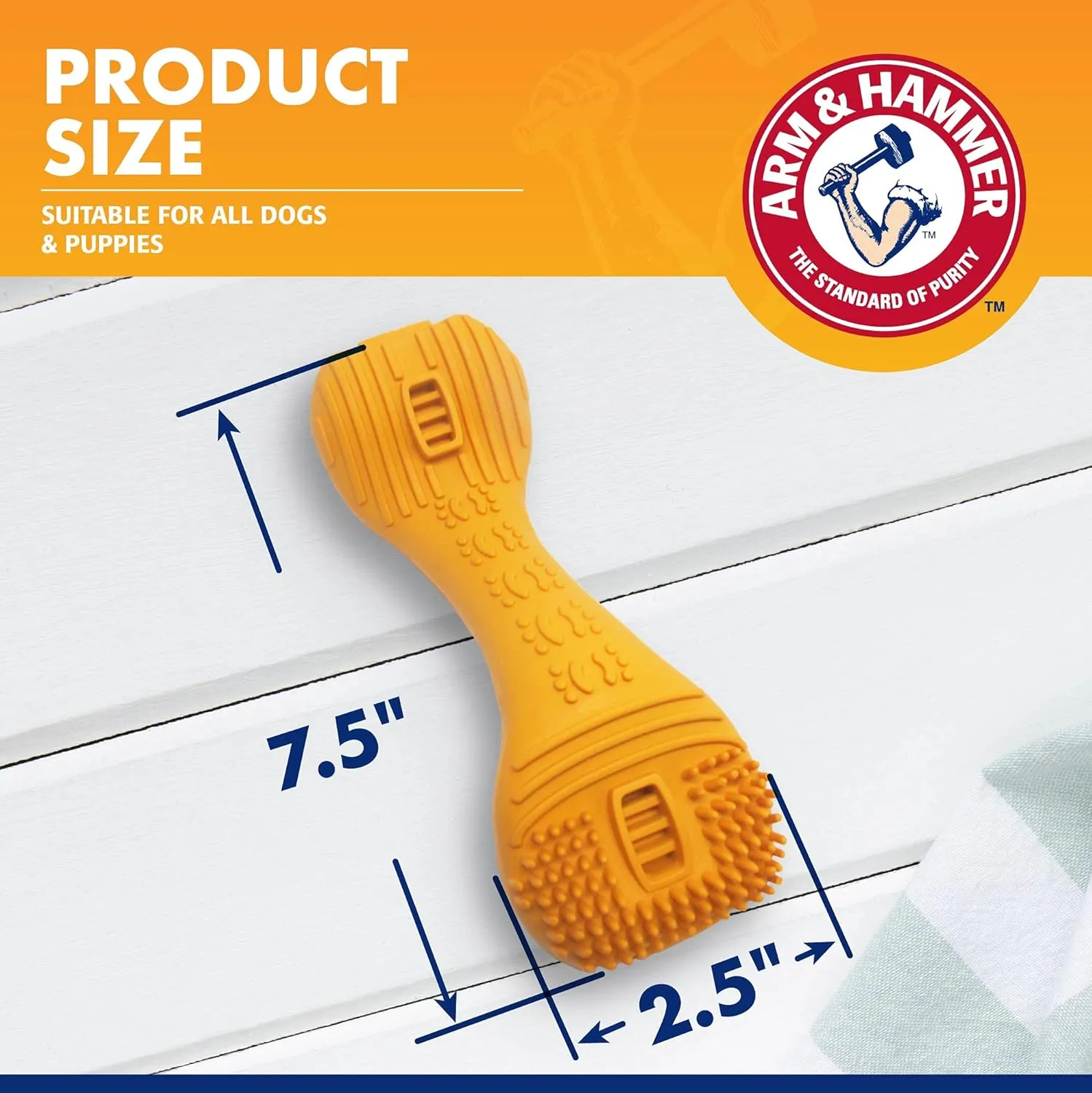 Arm & Hammer for Pets Tartar Control EZ Clean Bone & Dog Toothpaste | Dental Bone for Medium/Large Dogs (20-40 Lbs) & Tartar Control Baking Soda Enhanced Toothpaste, Beef Flavor | Dog Dental Toy