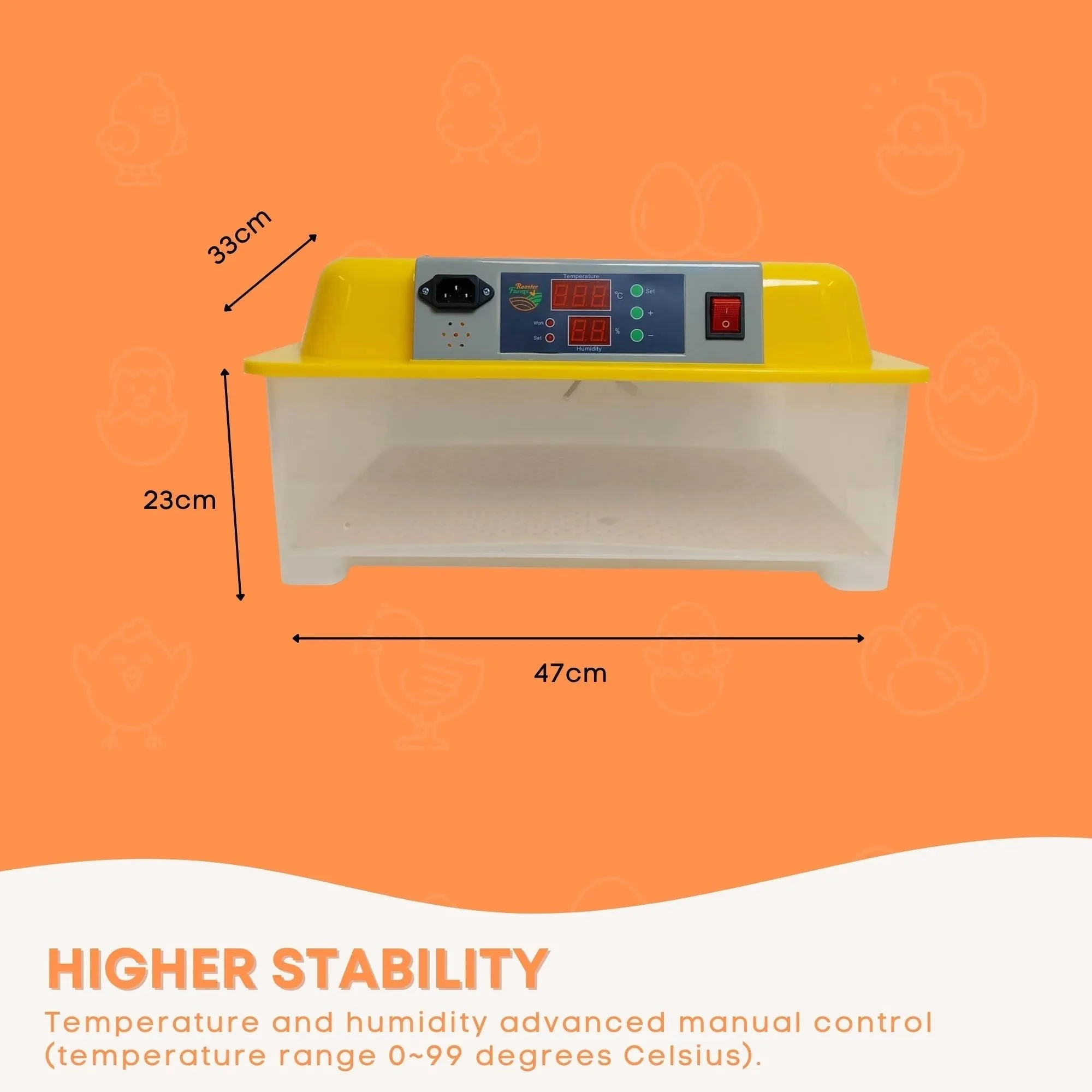 Automatic 24 Egg Incubator, LED Display, Accessories, RCM Compliant