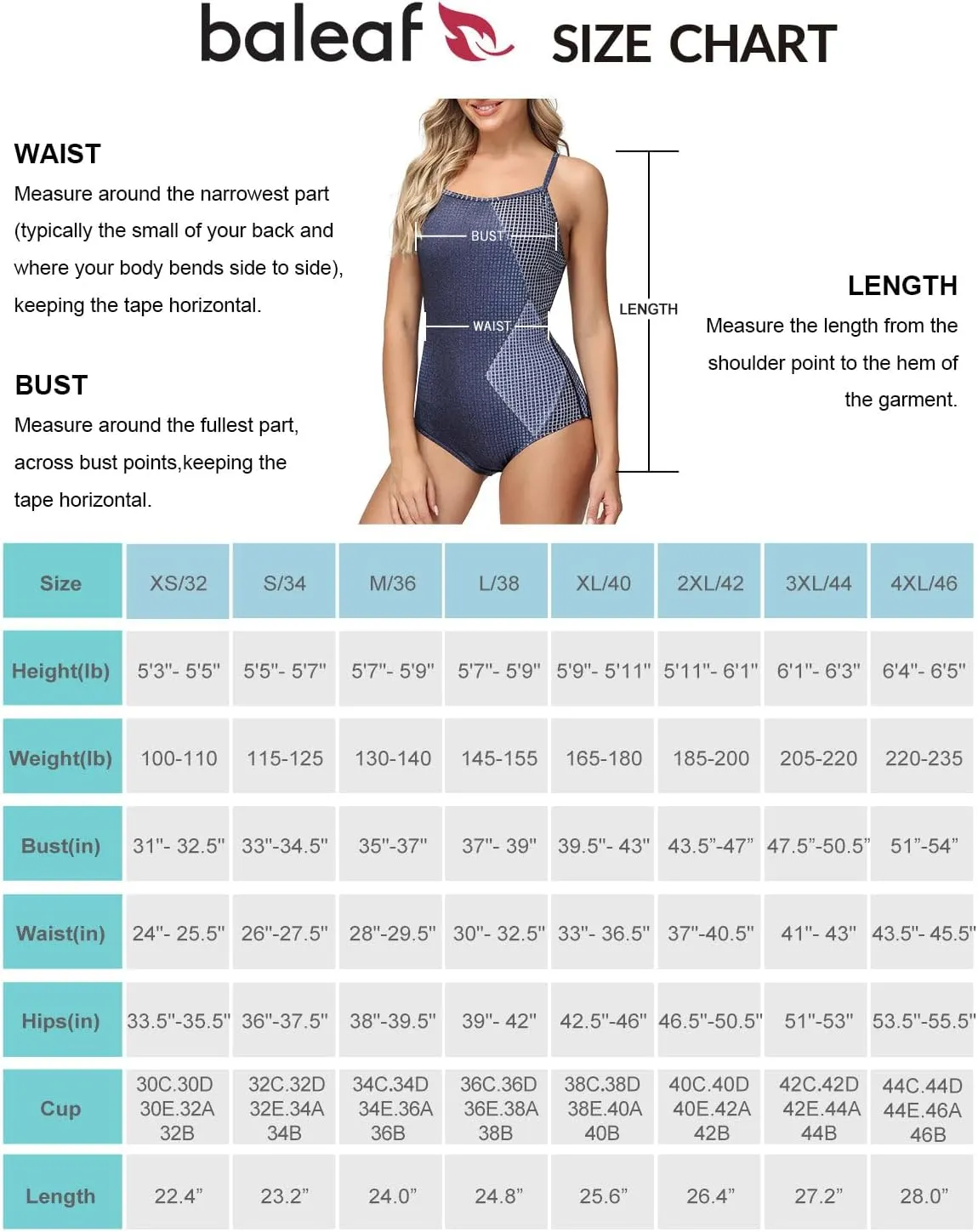 baleaf Women's Athletic Training Adjustable Strap One Piece Swimsuit