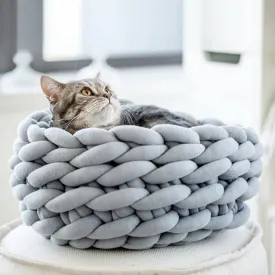 Braided Dog Bed Warming House Soft Pet Nest Kennel Baskets