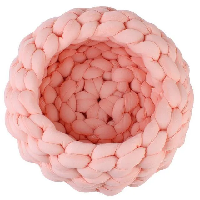 Braided Dog Bed Warming House Soft Pet Nest Kennel Baskets