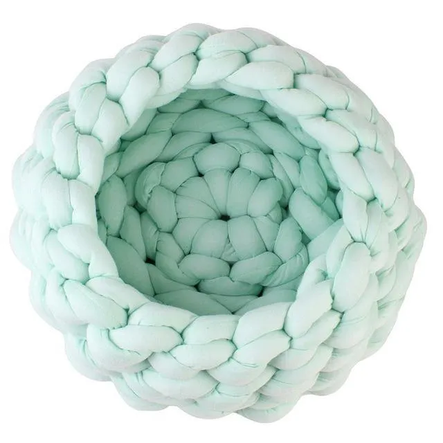 Braided Dog Bed Warming House Soft Pet Nest Kennel Baskets