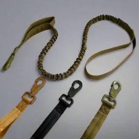 Bungee dog leash - tactical stretchy - 2 handle