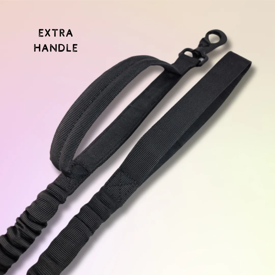 Bungee dog leash - tactical stretchy - 2 handle