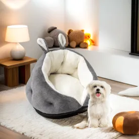 Bunny Ear Design Plush Pet Bed – Soft, Cozy, and Stylish for Cats & Small Dogs
