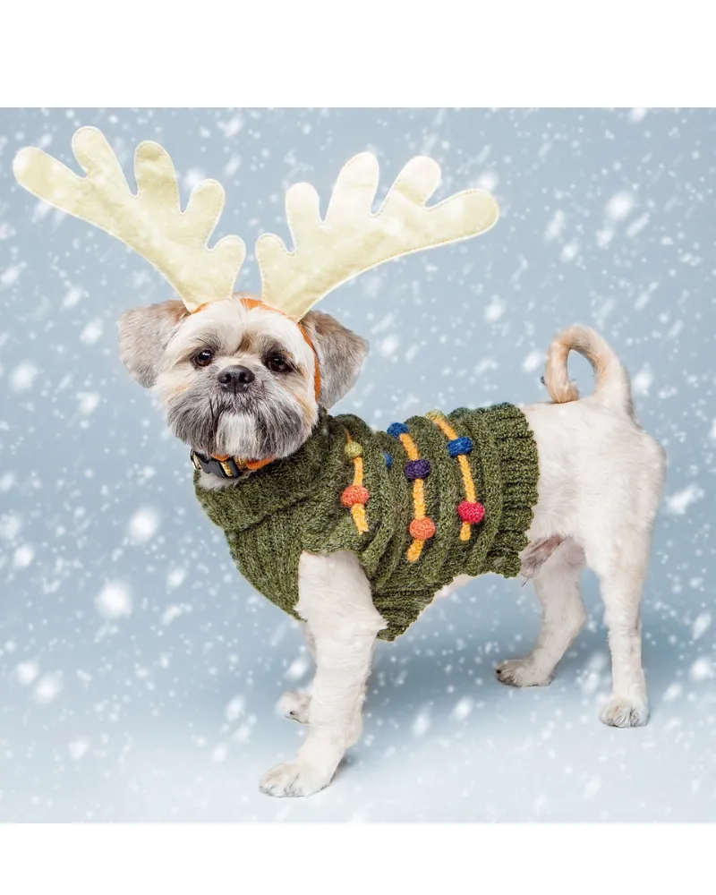 Christmas Tree Hand Knit Dog Sweater