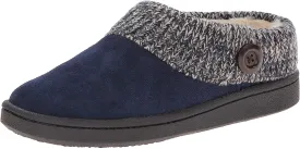 Clarks Women's Knit Scuff Leather Rounded Toe Slip On Slippers Clogs Mules