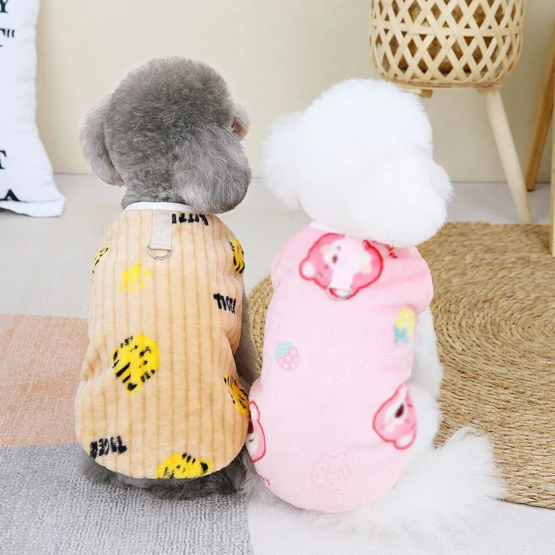Coral Fleece Cartoon Pet Vest