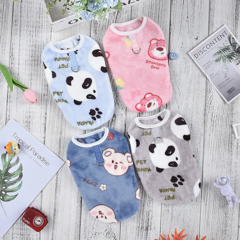 Coral Fleece Cartoon Pet Vest