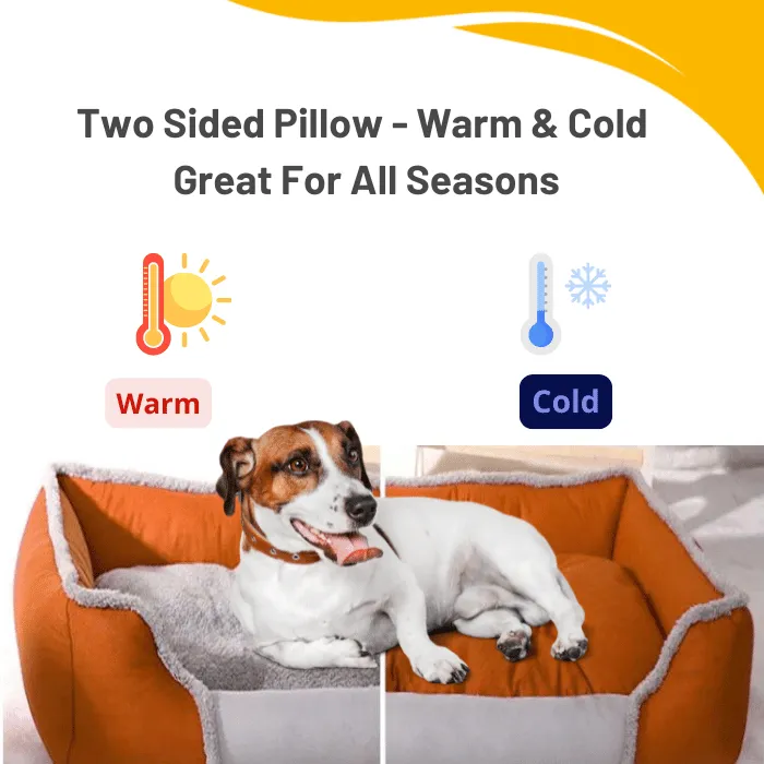 Cozy and Reversible 26'' Pet Bed with Removable Cushion