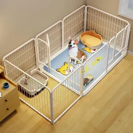 DIY Indoor Dog Playpen, Extra Large Metal Dog Crate, Stainless Steel Pet Enclosure, Easy Assembly, Ideal for Small Pets, 120x60x60cm(Round)