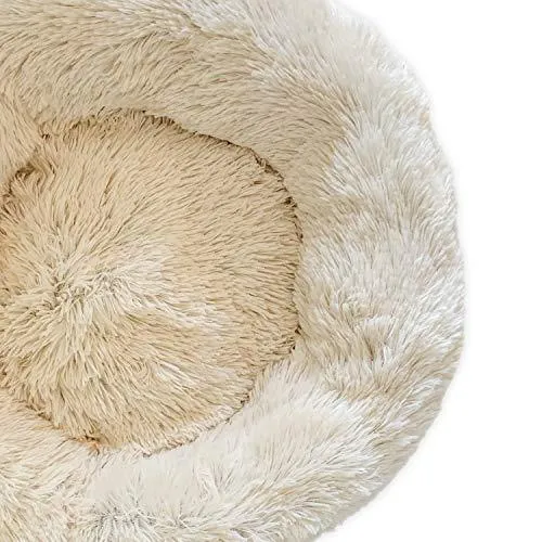 Docatgo Pet Bed, Super Soft Dog Bed, Shag Faux Fur Bed Cushion for Cats (Round)