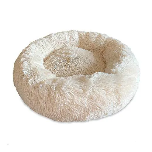Docatgo Pet Bed, Super Soft Dog Bed, Shag Faux Fur Bed Cushion for Cats (Round)