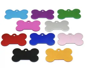 Dog Cat ID Tags in 10 Colors, Customized Pet Name Tags - Pawtographize - Personalized Dog and Cat Tags up to 4 Lines of Customized Text on Back