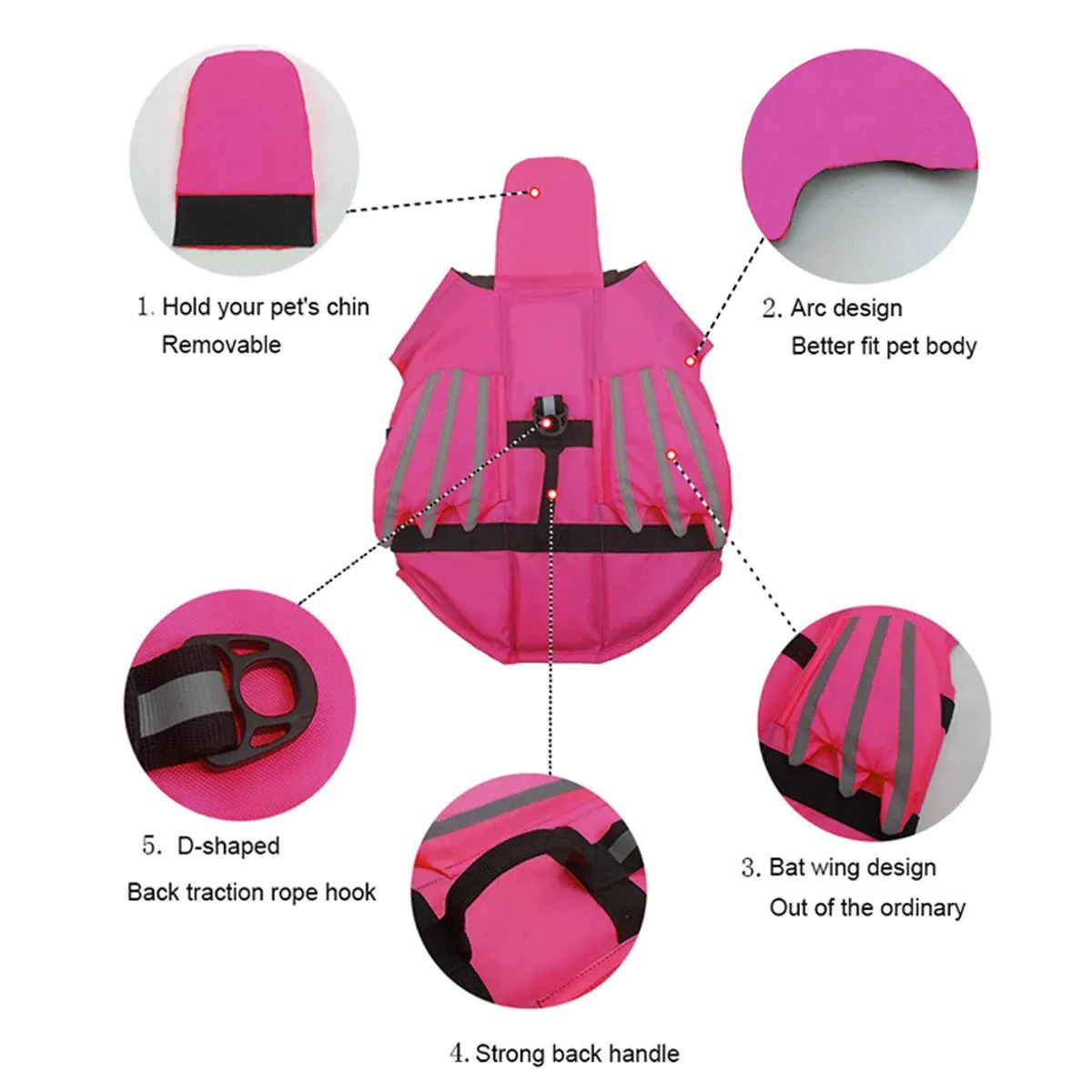 Dog Life Jacket | Adjustable Safety Vest with High Buoyancy and Durable Rescue Handle | For Small, Medium, and Large Dogs | Alo Trendy