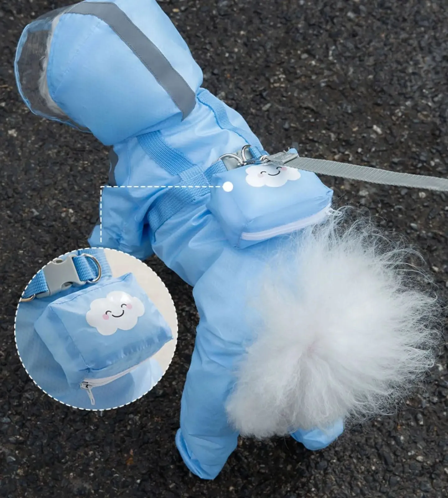 Dog Raincoat, Clear Hooded Raincoat