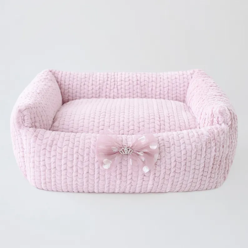 Dolce Luxury Dog Bed: Soft-Cuddle Fabric, Removable Pillow, Non-Slip - American Made