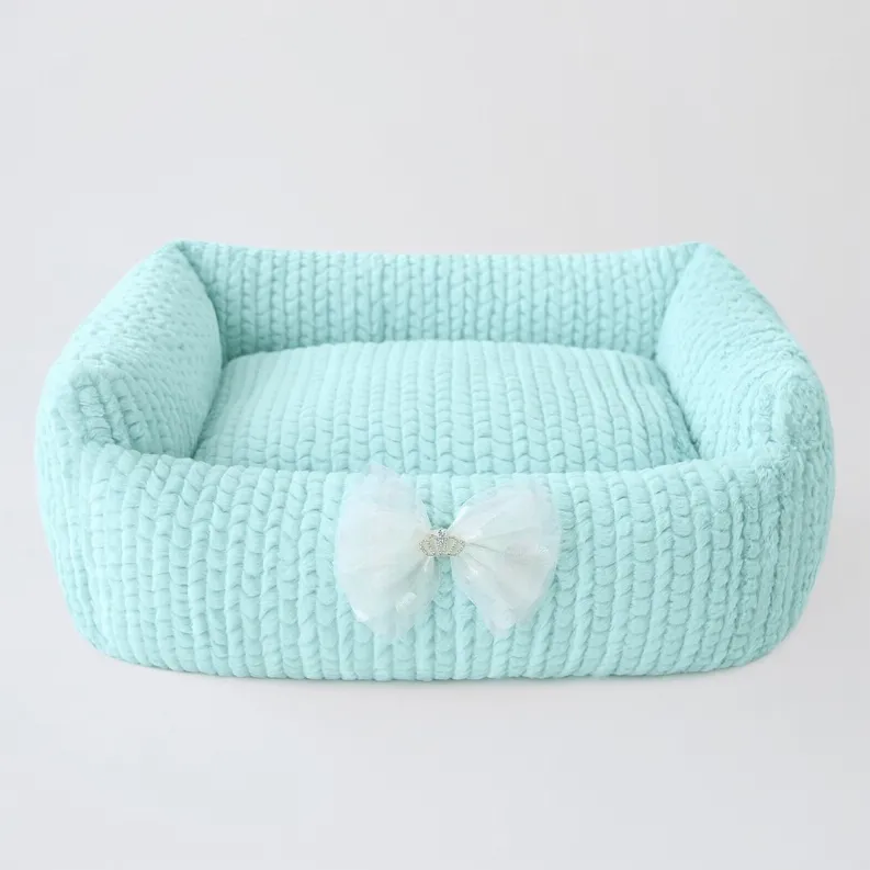 Dolce Luxury Dog Bed: Soft-Cuddle Fabric, Removable Pillow, Non-Slip - American Made
