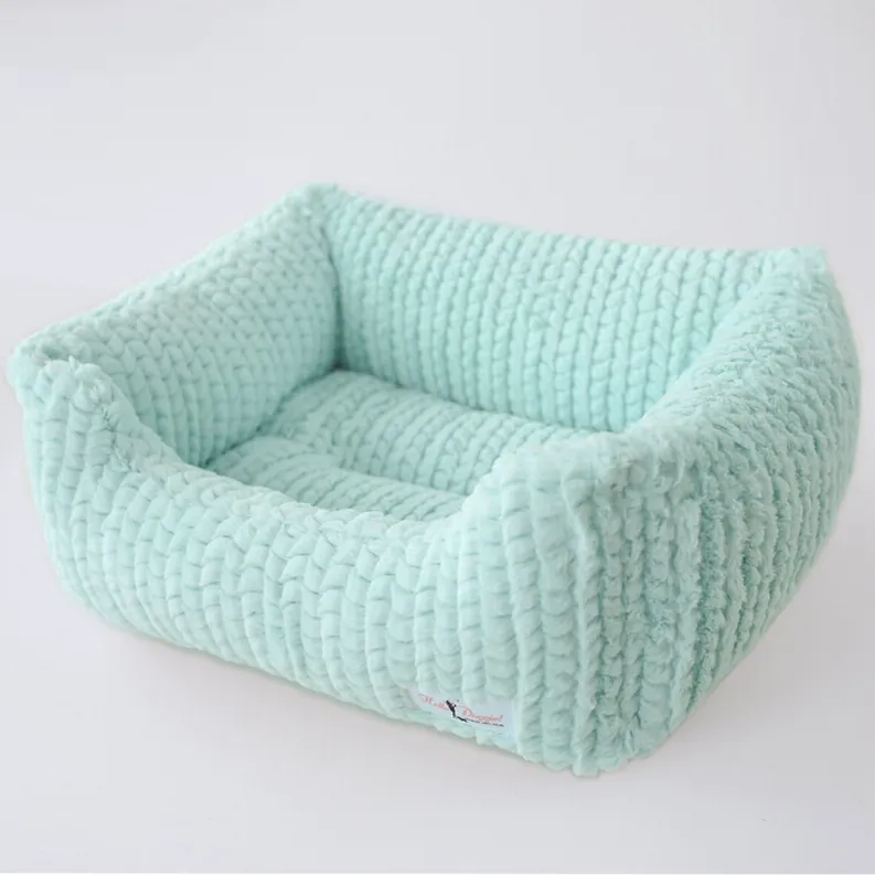Dolce Luxury Dog Bed: Soft-Cuddle Fabric, Removable Pillow, Non-Slip - American Made