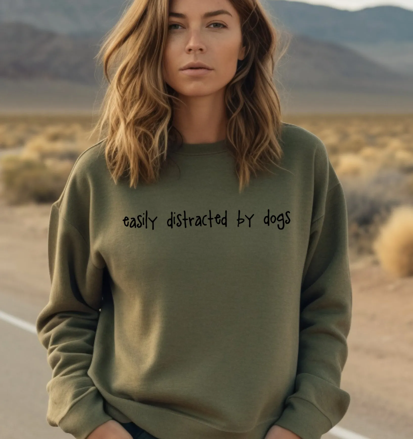 Easily Distracted by Dogs Sweatshirt, Women's Sweatshirt