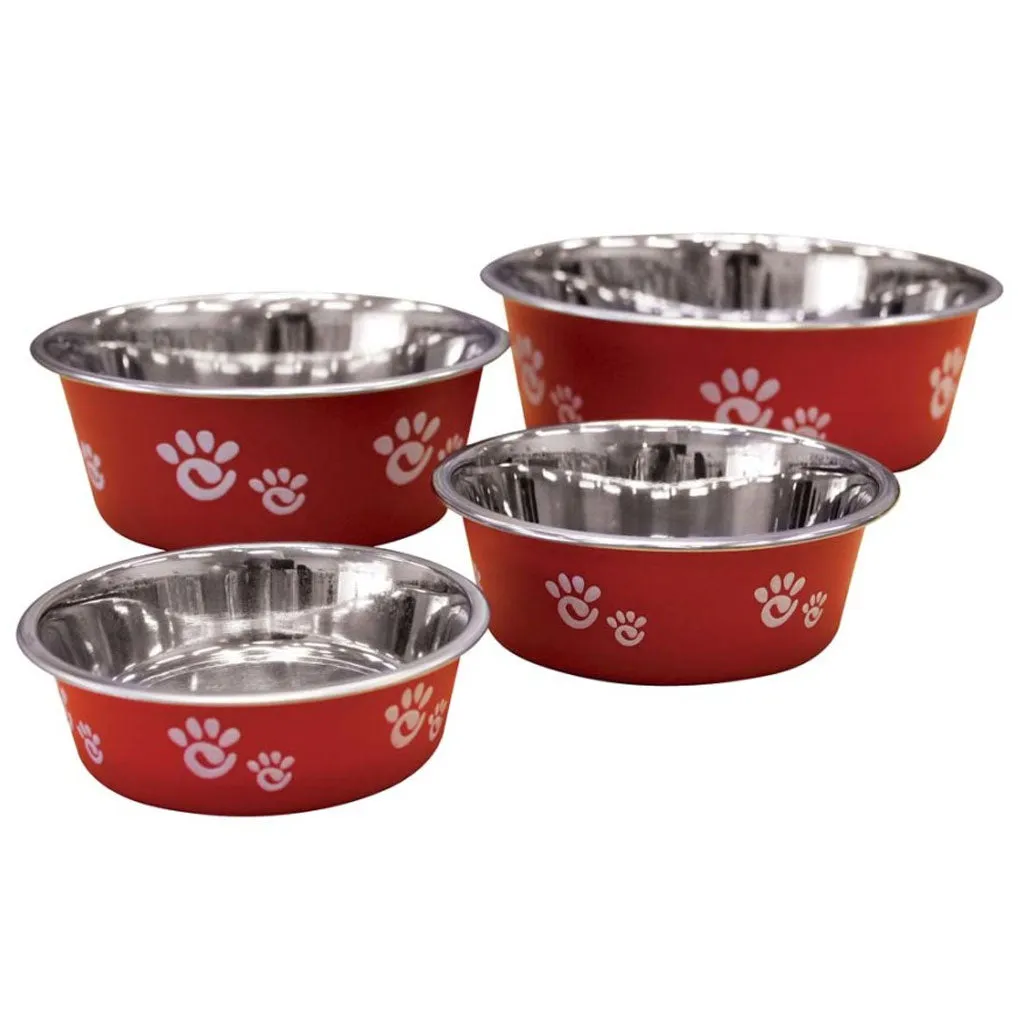 Ethical Pet Spot Barcelona Stainless Steel Paw Print Dog Bowl, Raspberry
