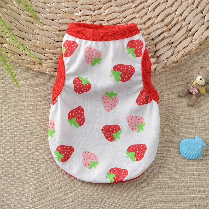 Floral Small Dog Teddy Milk Vest
