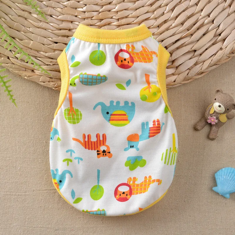 Floral Small Dog Teddy Milk Vest