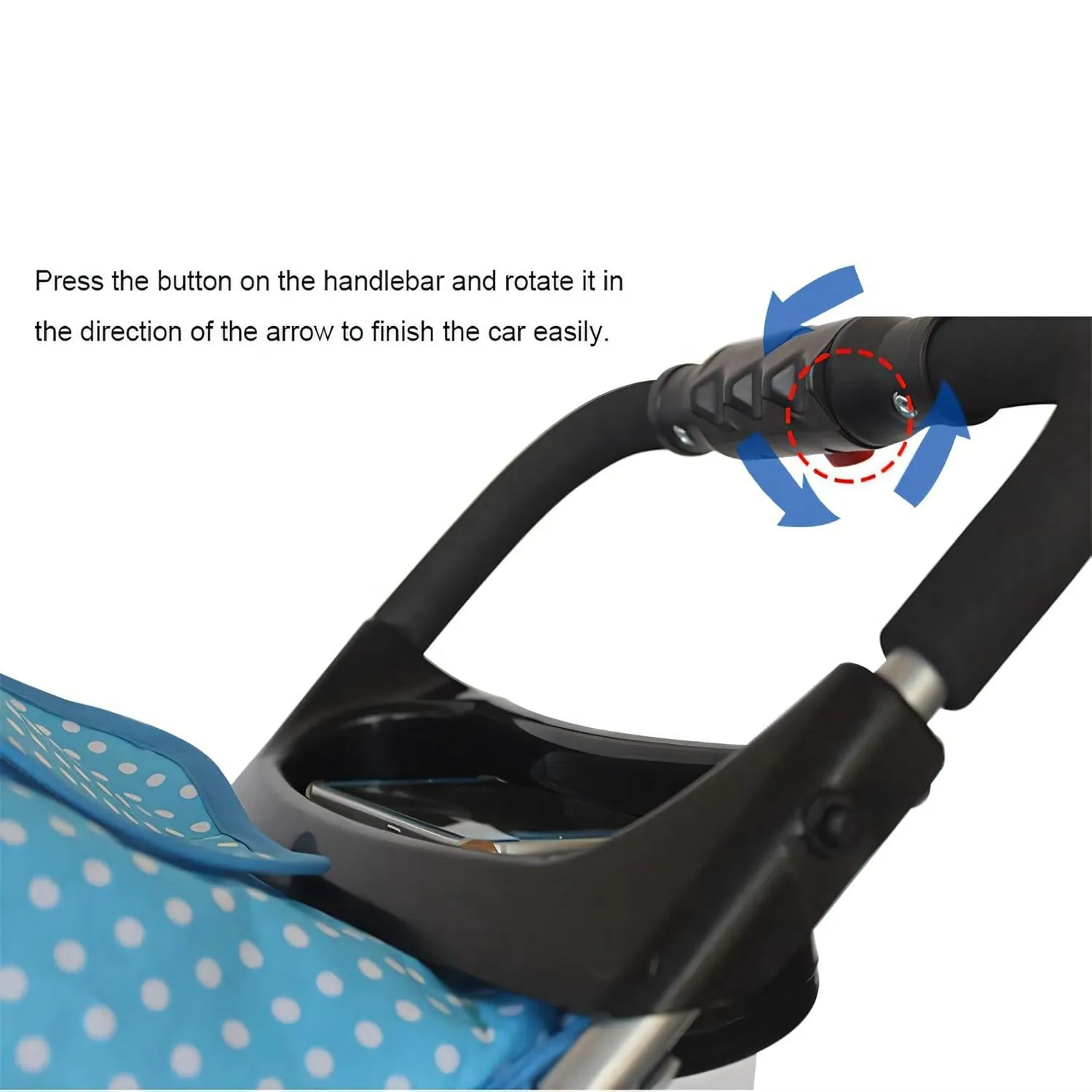 Folding Dog Stroller, Pet Folding Stroller, 4 Wheels Dog/Cat Puppy Stroller w/Removable Travel Carrier for Small/Medium Pet, Doggy Stroller with Cup Holder & Storage Basket, Black White Dots