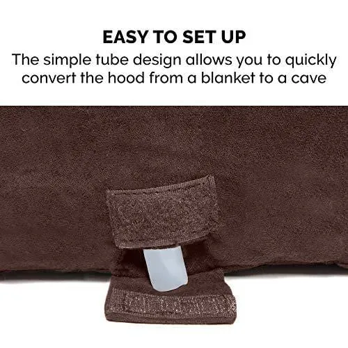 FurHaven Pet Dog Bed | Orthopedic Round Faux Sheepskin Snuggery Burrow Pet Bed for Dogs & Cats, Espresso, 26-Inch