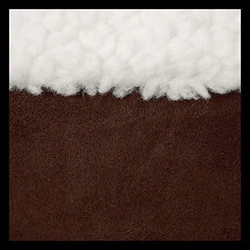 FurHaven Pet Dog Bed | Orthopedic Round Faux Sheepskin Snuggery Burrow Pet Bed for Dogs & Cats, Espresso, 26-Inch