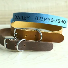 Genuine Leather Custom Pet ID Collar
