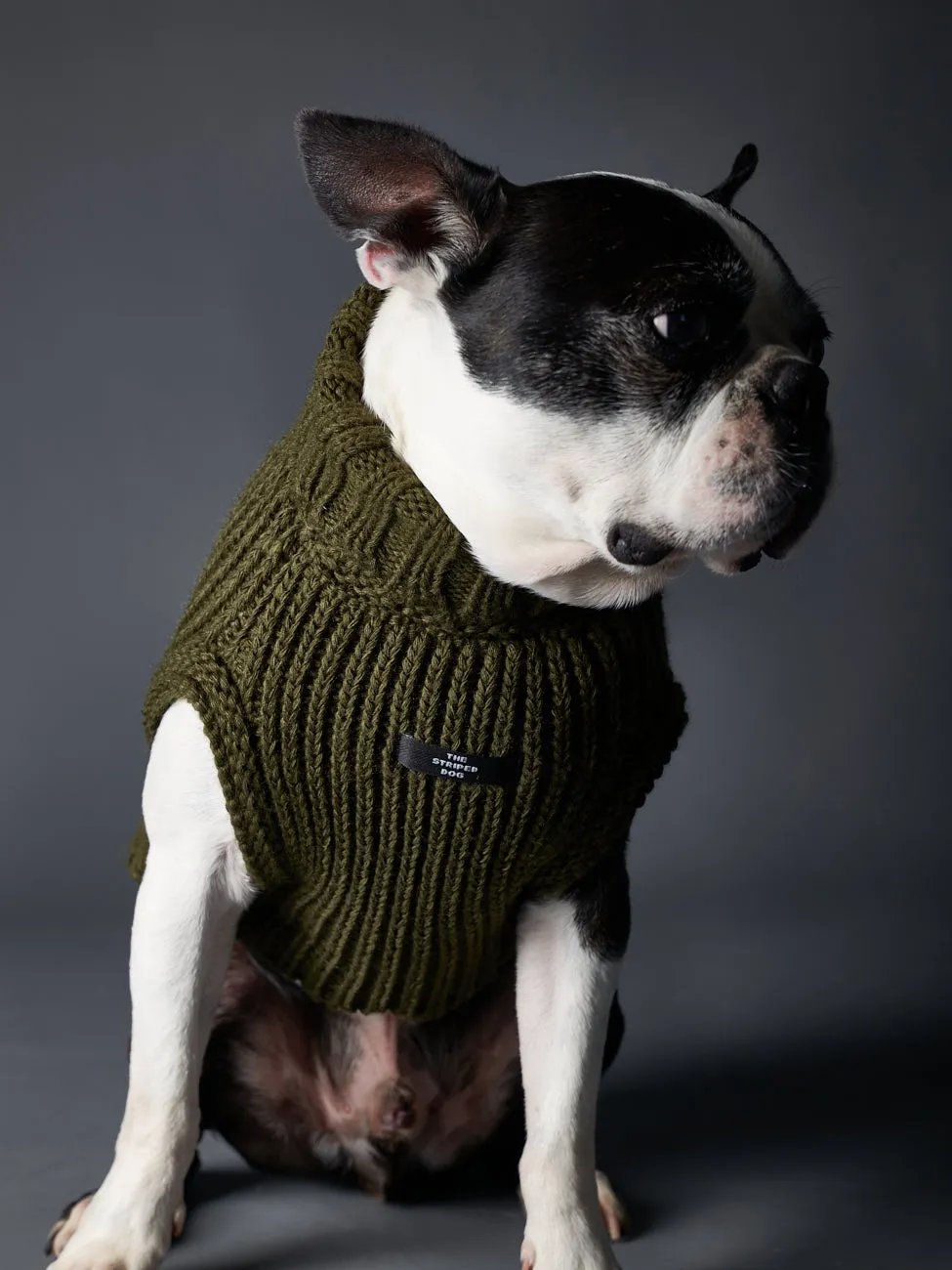 Green Knit Turtleneck Vest MALIBU