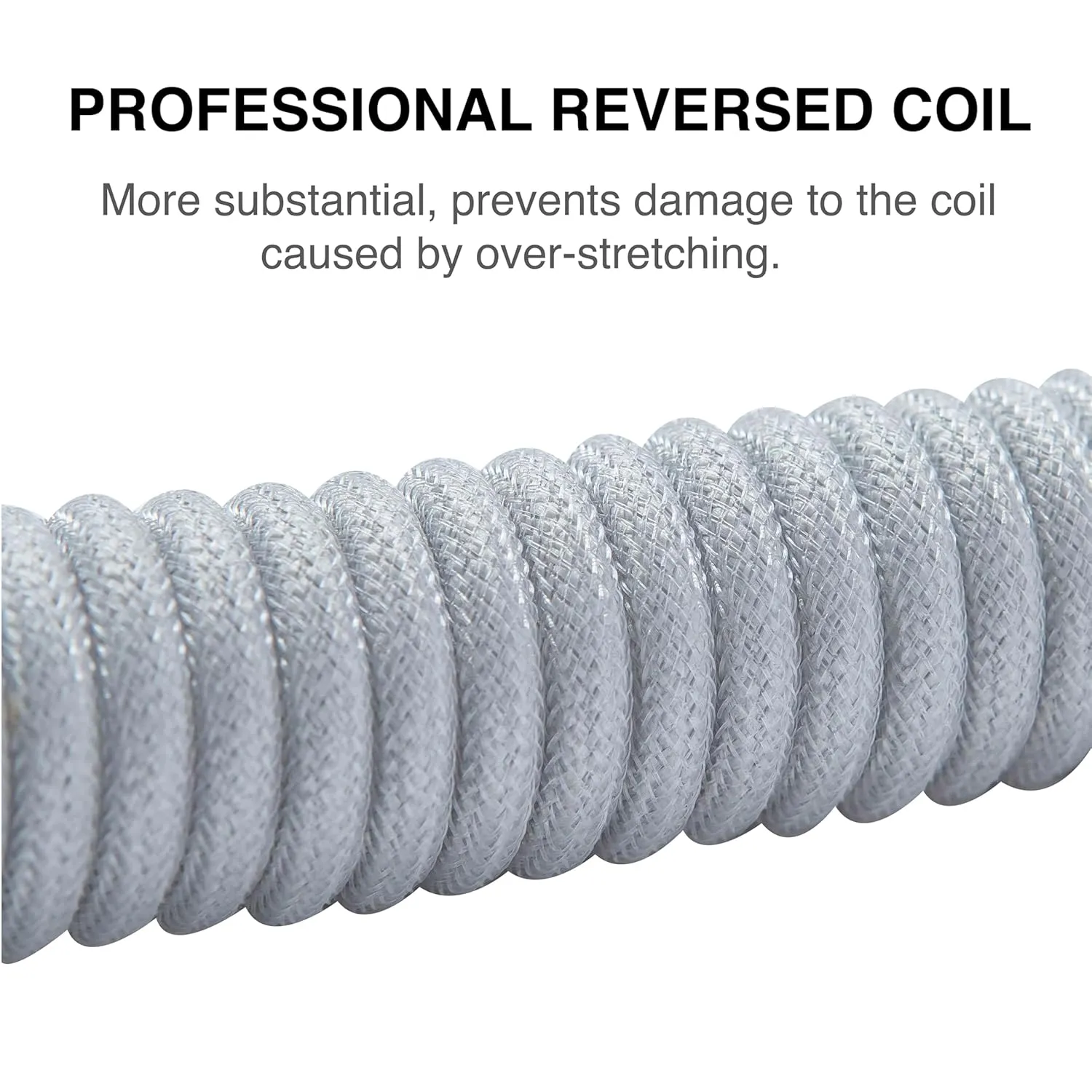 GUNMJO Pro Custom Premium Coiled USB C Cable for Gaming Keyboard, Double-Sleeved Mechanical Keyboard Cable with Detachable Metal Aviator, 1.5M USB-C to USB-A, Marble Gray Color
