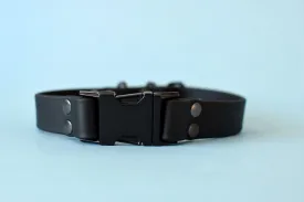 HARDWARE RETIREMENT SALE - Black & Black Biothane Dog Collar