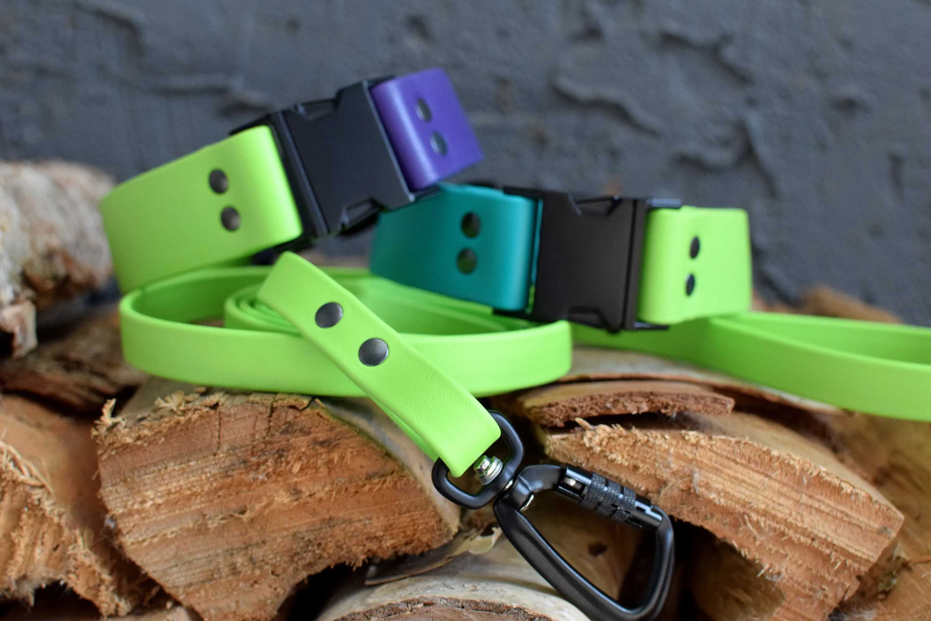 HARDWARE RETIREMENT SALE - Purple & Black Biothane Dog Collar