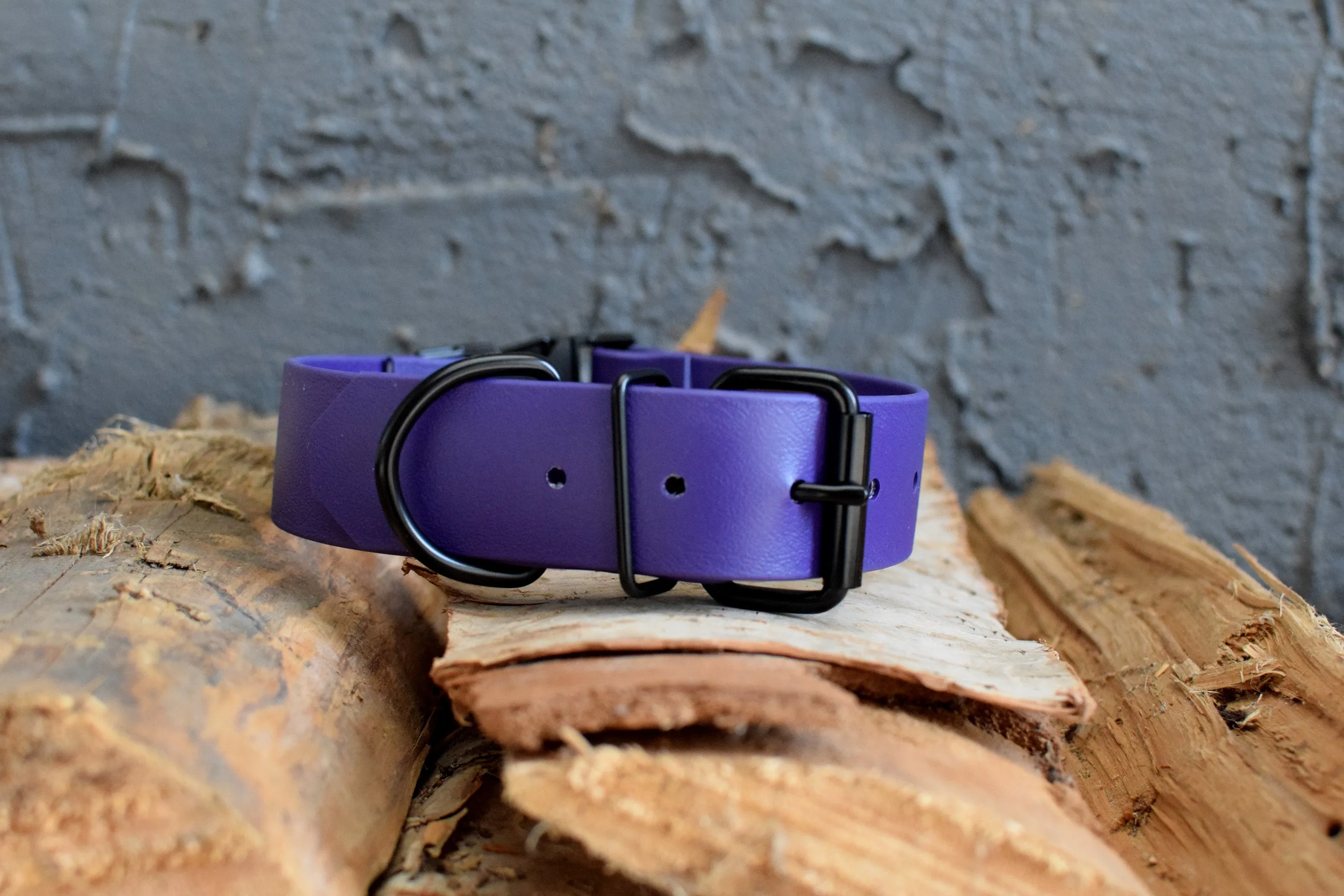 HARDWARE RETIREMENT SALE - Purple & Black Biothane Dog Collar