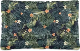 Hawaiian Tropical Hibiscus Dog Bed Cat Bed Soft Washable Pet Crate Mat Non Slip Comfortable Dog Kennel Crate Mat for Indoor Small Medium Large Dogs, 24 x 36 Inch