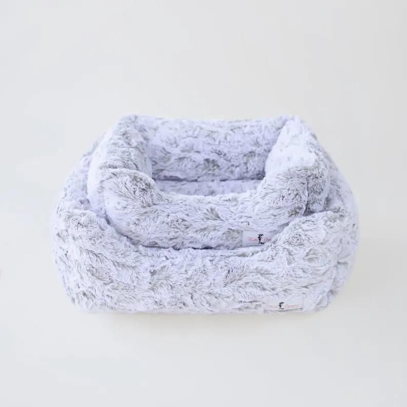 Hello Doggie Deluxe Collection Faux Mink Dog Bed with Ultra-Soft Blanket - American Made Product
