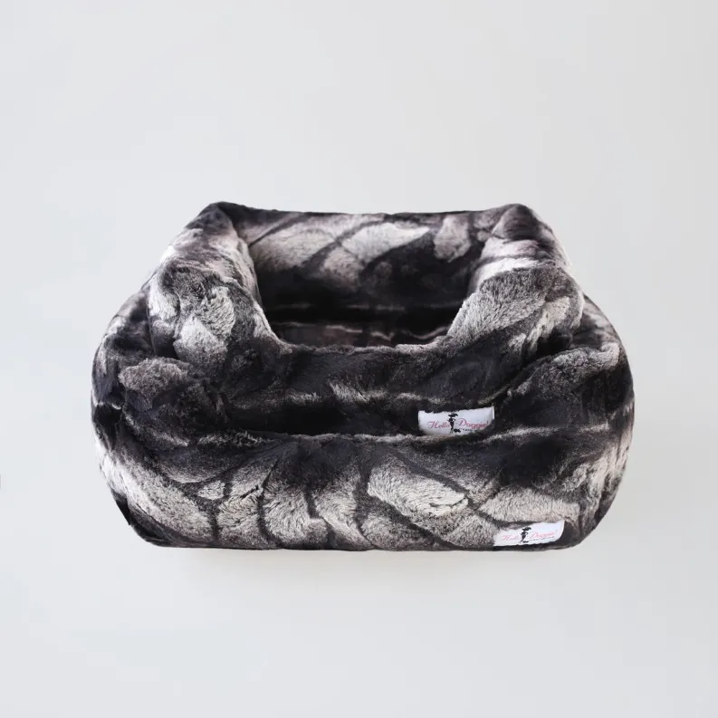 Hello Doggie Deluxe Collection Faux Mink Dog Bed with Ultra-Soft Blanket - American Made Product