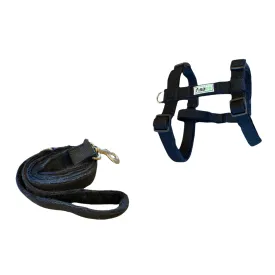 Hemp Dog Harness and Leash Set - Black