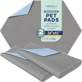 Katziela Washable Pet Pads - (2 Pack 36In x 41In Hexagon) Super Absorbent Waterproof Reusable Dog Pee Pads for Dogs, Washable Puppy Pads for Potty Training, Housebreaking Washable Pee Pads for Dogs