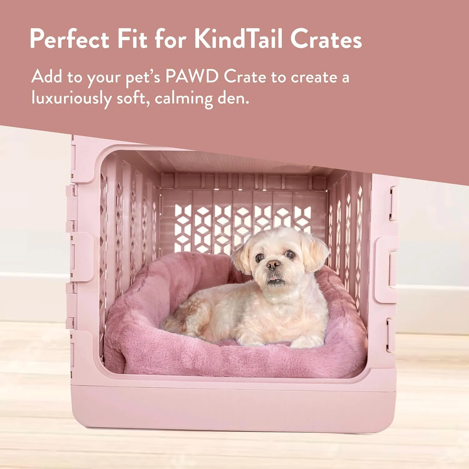 KindTail Medium Orthopedic Dog and Cat Bed - Faux Fur Luxury Cuddler for Pets Under 25lbs, Comfortable Waterproof Material with Nylon Base - 25" x 21" x 12" (Light Grey, Medium)