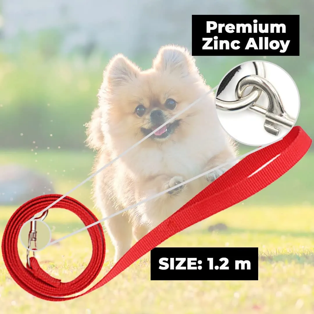 Kuber Industries Reflective Dog Harness with Adjustable Leash|Breathable Polyester Mesh Fabric with Top Carry Handle|Medium Size|HAT-818|Comfortable No-Pull Grip|Quick Release Buckles|Red (Pack of 2)